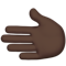 Leftwards Hand- Dark Skin Tone emoji on Apple